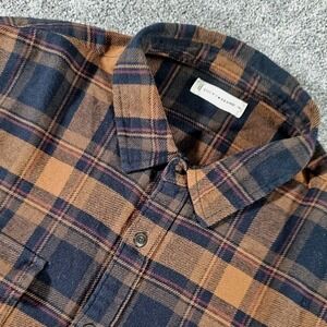 Lucky Brand Men's XXL Plaid Flannel work Shirt cloud soft utility Button Up